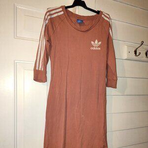 Adidas Tan Midi Dress with White Accents